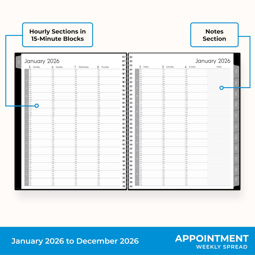 Blue Sky 2026 Weekly and Monthly Appointment Planner Calendar, January 2026 - December 2026, 8.5" x 11", With 15-Minute Blocks, Flexible Cov - Image 4