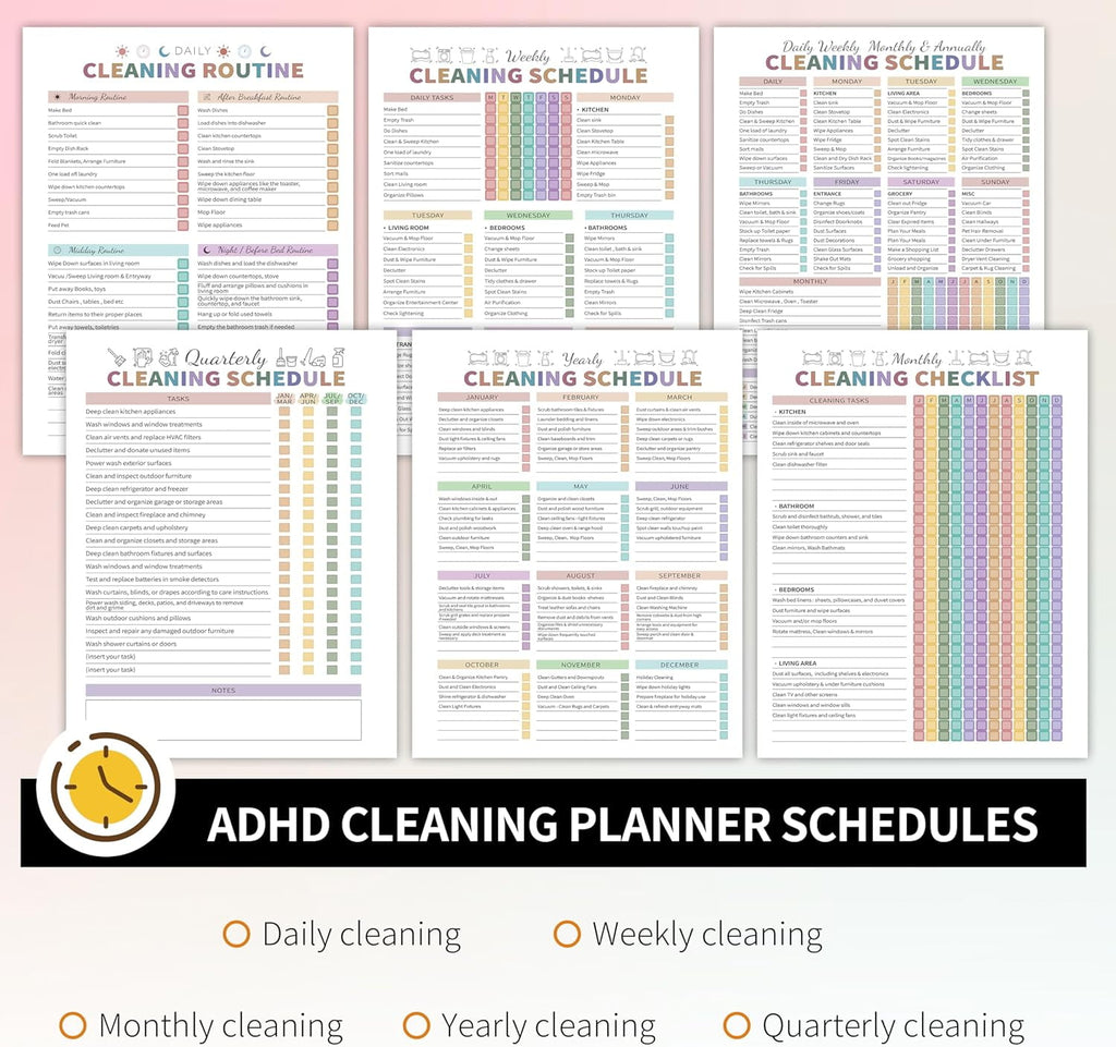 for Adults Women, Schedule and Checklist Notebook, and Organizing , Daily Weekly Monthly Schedule Household Checklist - Image 4