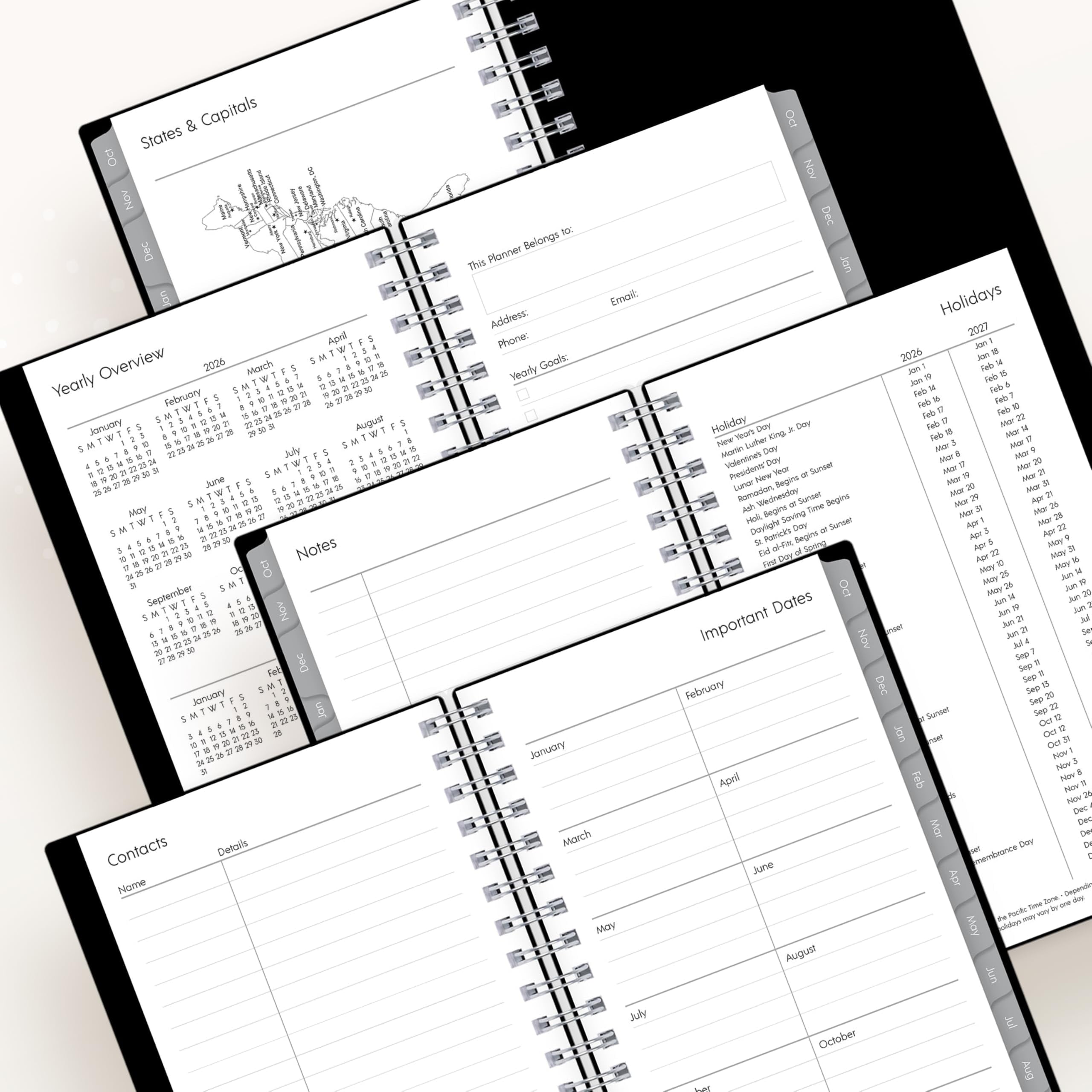 2026 15-Month Weekly and Monthly Mini Planner Calendar, Includes October 2025 - December 2026, 3.625" x 6.125", Flexi... - Image 4