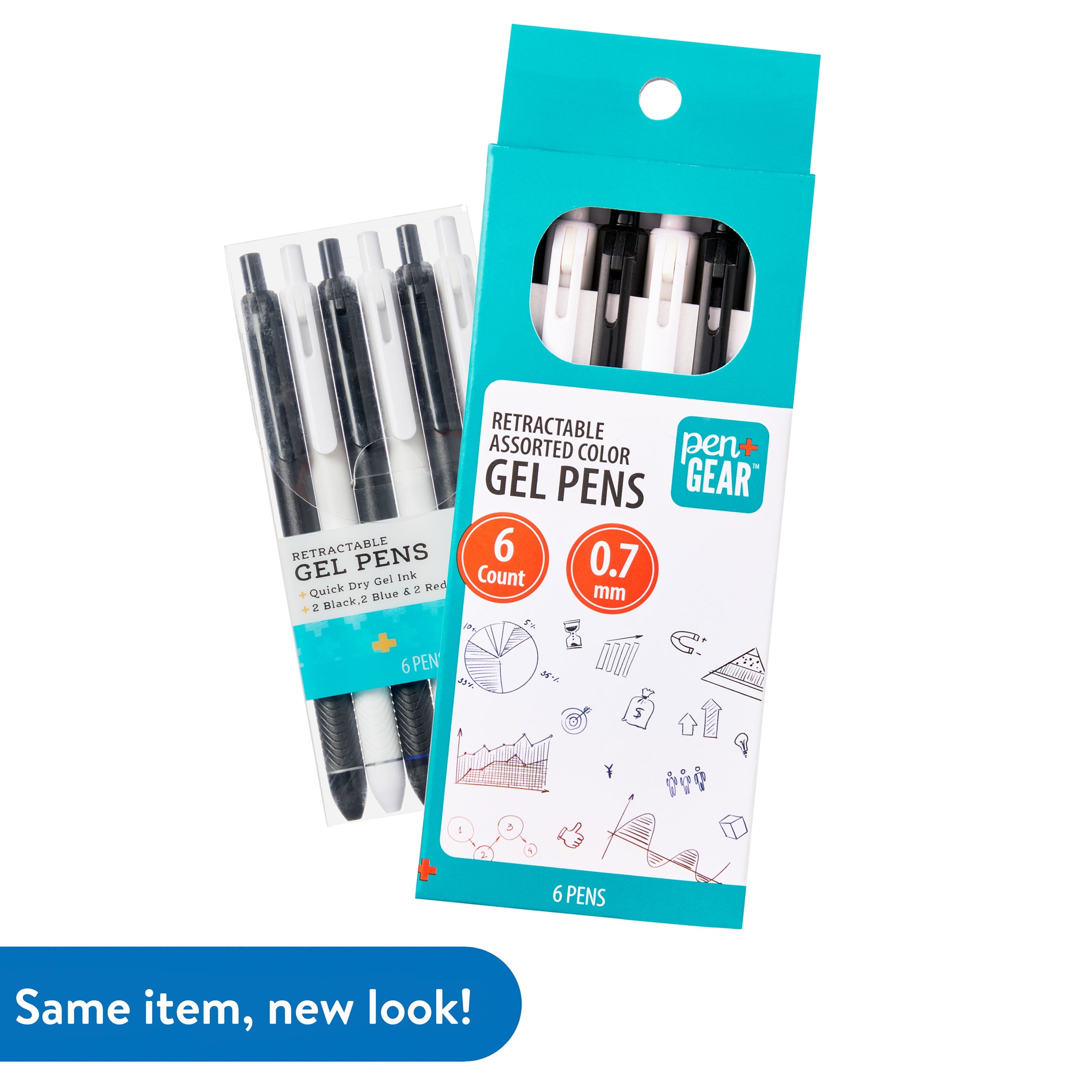 (6 pack) Retractable Gel Pens, 0.7 mm, Assorted Colors, 6 Count - Image 5