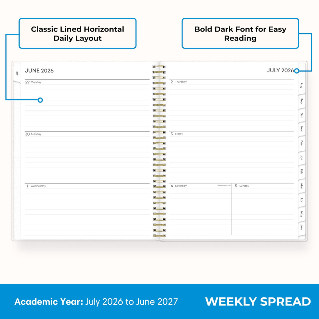 Blue Sky 2026-2027 Weekly and Monthly Academic Year Planner Calendar, July 2026 - June 2027, 8.5" x 11", Flexible Cover, Wirebound, Laminate - Image 3