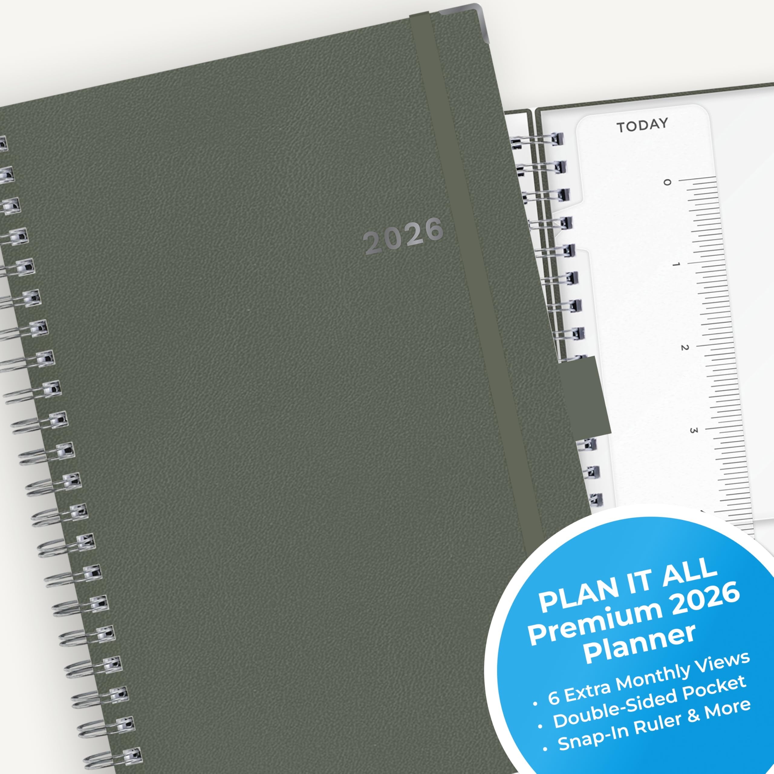 2026 Weekly and Monthly Planner Calendar, January 2026 - December 2026, 5" x 8", Faux Leather Cover, Wirebound, Stora... - Image 6
