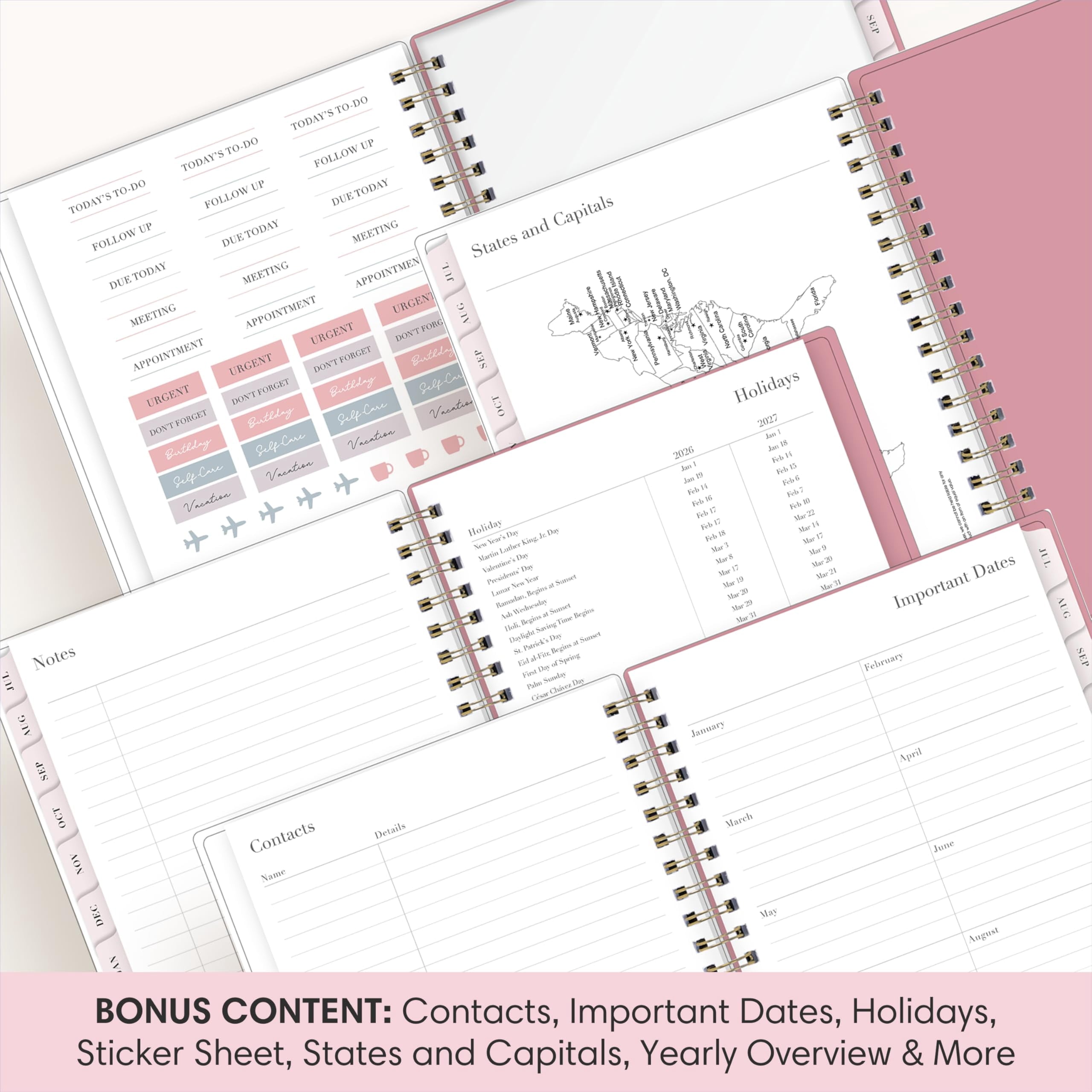2026-2027 Weekly and Monthly Academic Year Planner Calendar, July 2026 - June 2027, 5" x 8", Flexible Cover, Wireboun... - Image 5