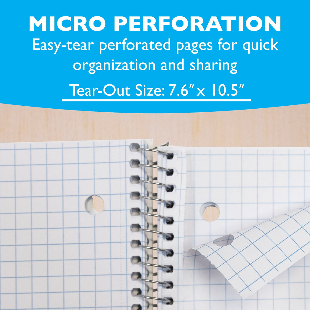 BAZIC 100 Ct. Quad-Ruled 4-1" Spiral Notebook [514] - Image 6