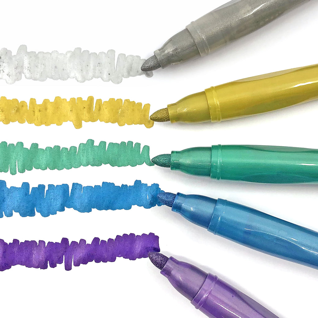 Glitter and Metallic Art Marker Set, 5 glitter and 5 metallic - Image 5