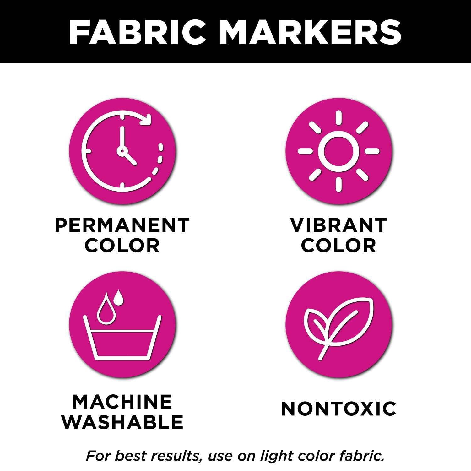 Brush Tip Fabric Markers 10 Pack Neon - Image 2