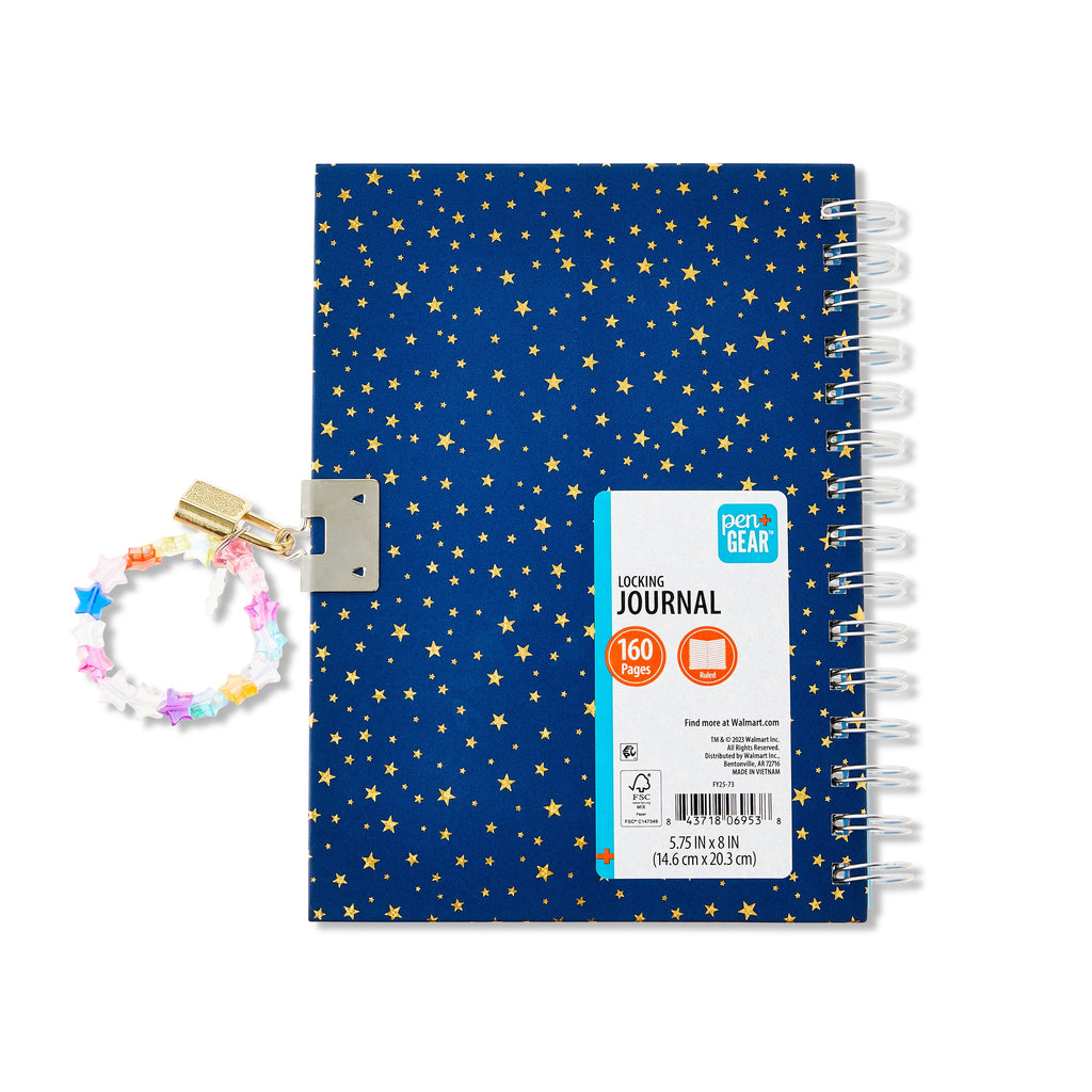 Star Shaker Locking Hardcover Journal, 6.6" x 8.3", 160 Ruled Pages - Image 5