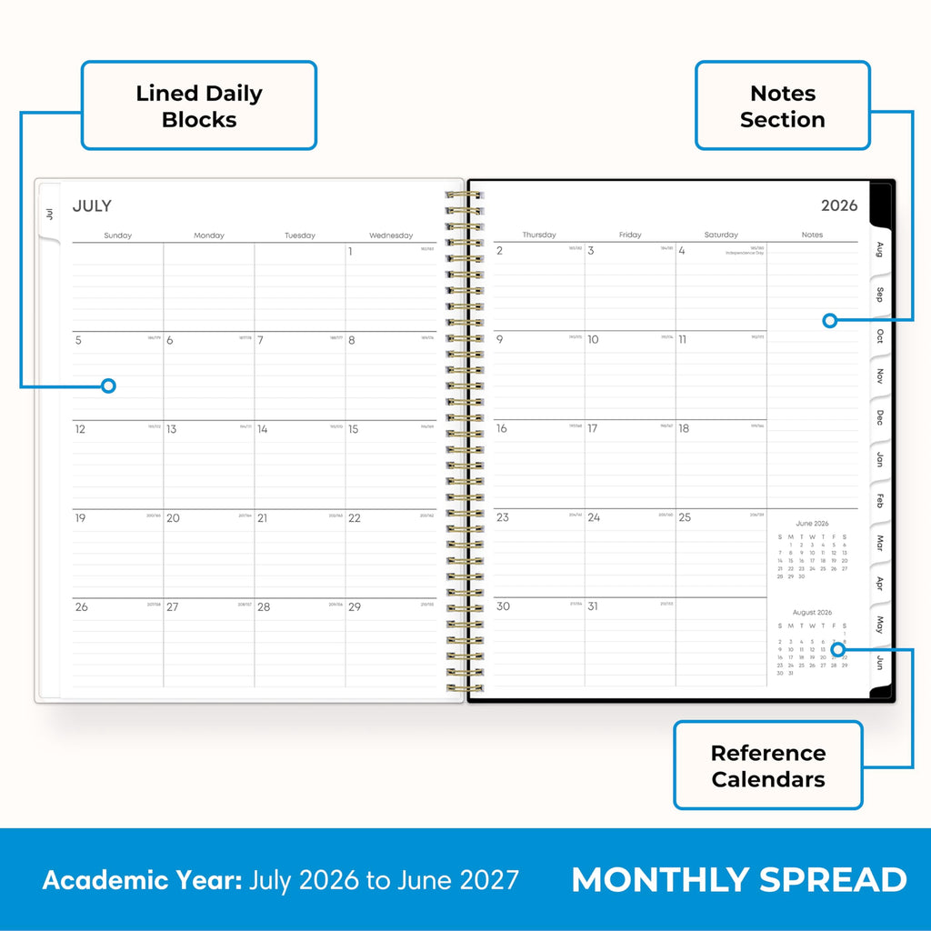 Blue Sky 2026-2027 Weekly and Monthly Academic Year Planner Calendar, July 2026 - June 2027, 8.5" x 11", Flexible Cover, Wirebound, Laminate - Image 4