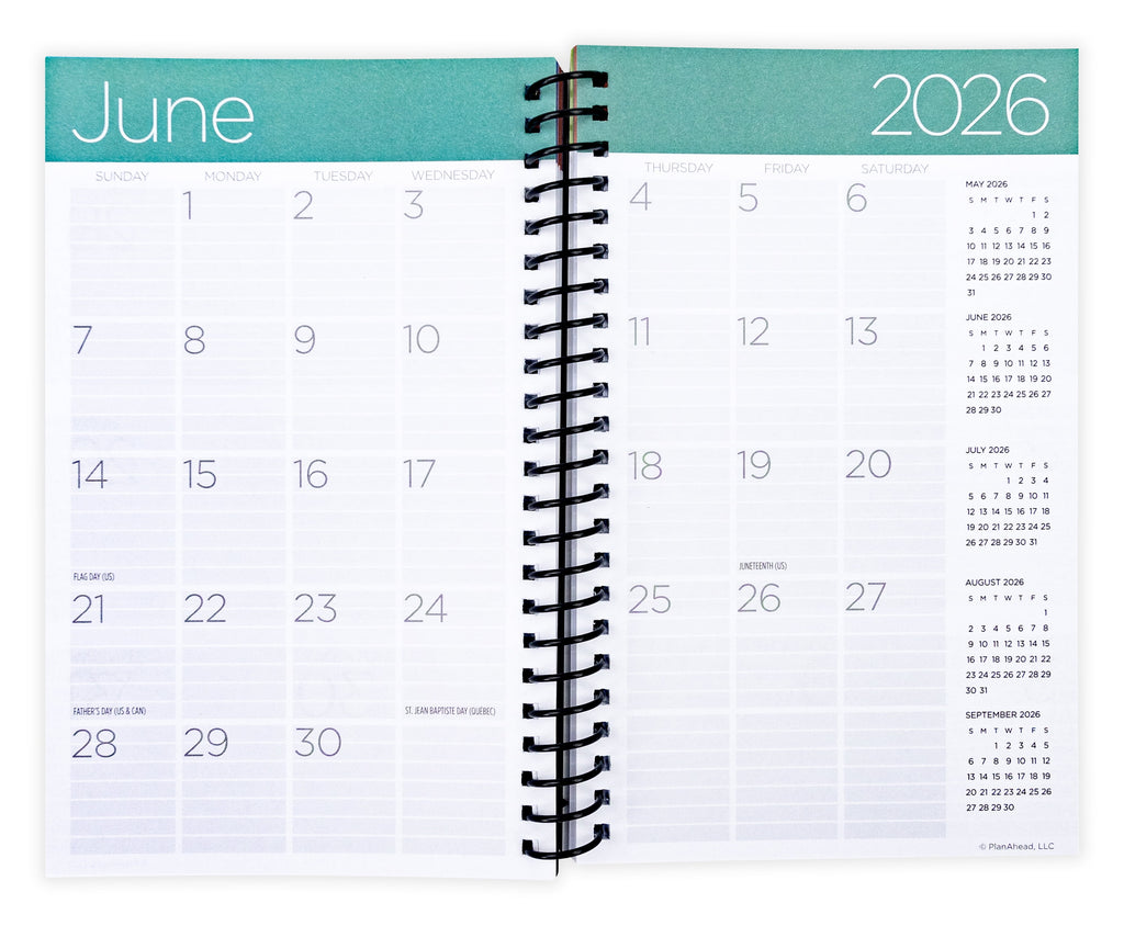 Monthly Weekly Planner Medium (5.25" x 8") Black, 15-month, Oct 2025-Dec 2026 - Image 4
