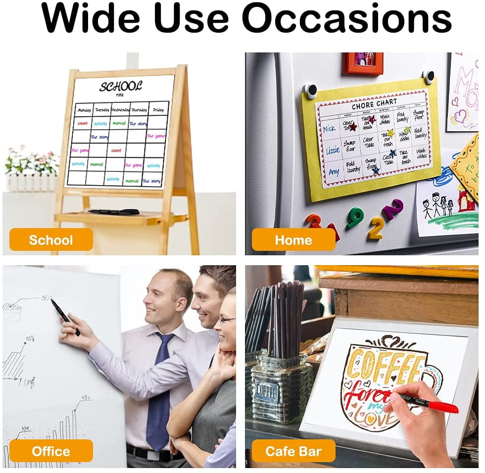 Wet Erase Markers, 10 Colors 1mm Fine Tip Smudge-Free Markers, Use on Laminated Calendars, Overhead Projectors, Sched... - Image 3