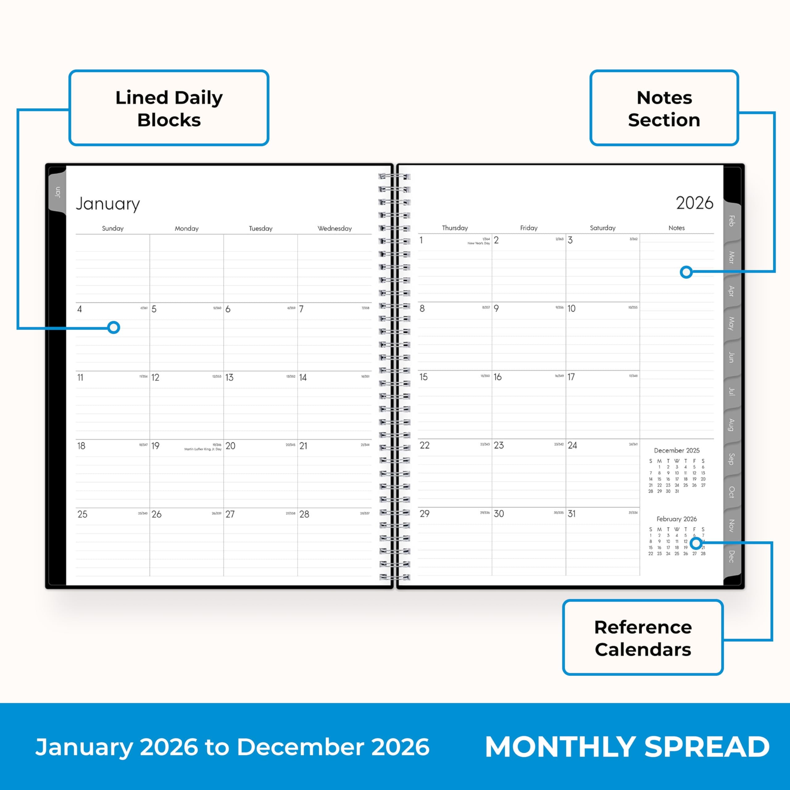 Blue Sky 2026 Weekly and Monthly Appointment Planner Calendar, January 2026 - December 2026, 8.5" x 11", With 15-Minute Blocks, Flexible Cov - Image 3