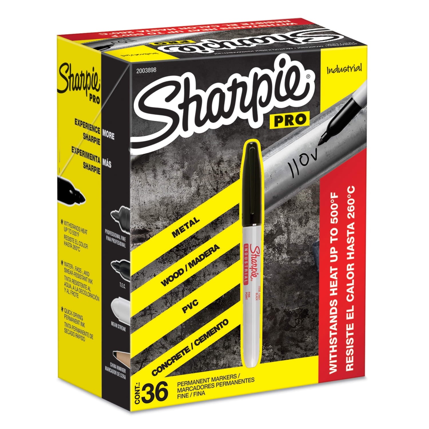 Industrial Permanent Markers, Fine Tip, Black, 36 Count - Image 5