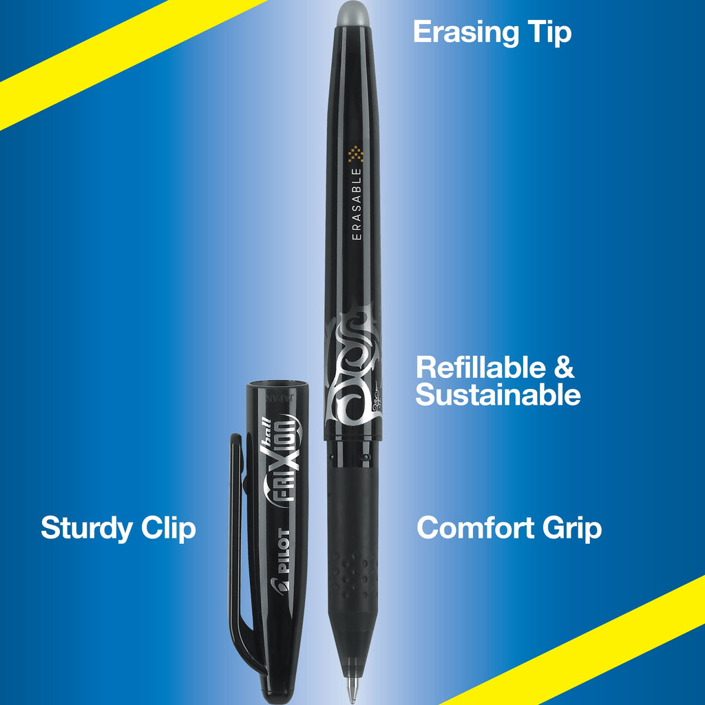 Pilot FriXion Ball Erasable Gel Pen Set, Fine Point 0.7mm, Black Ink, 12 Pack - Image 5