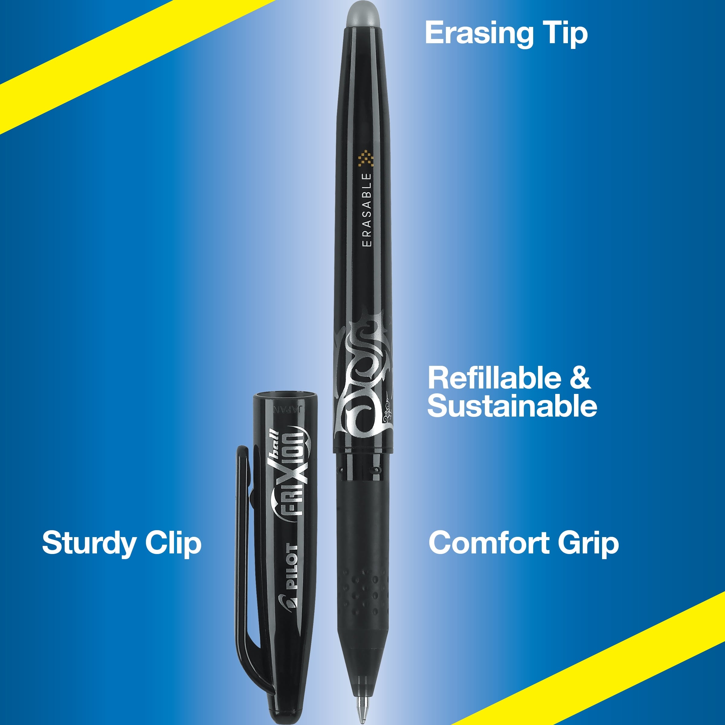 Pilot FriXion Ball Erasable Gel Pen Set, Fine Point 0.7mm, Black Ink, 12 Pack - Image 5