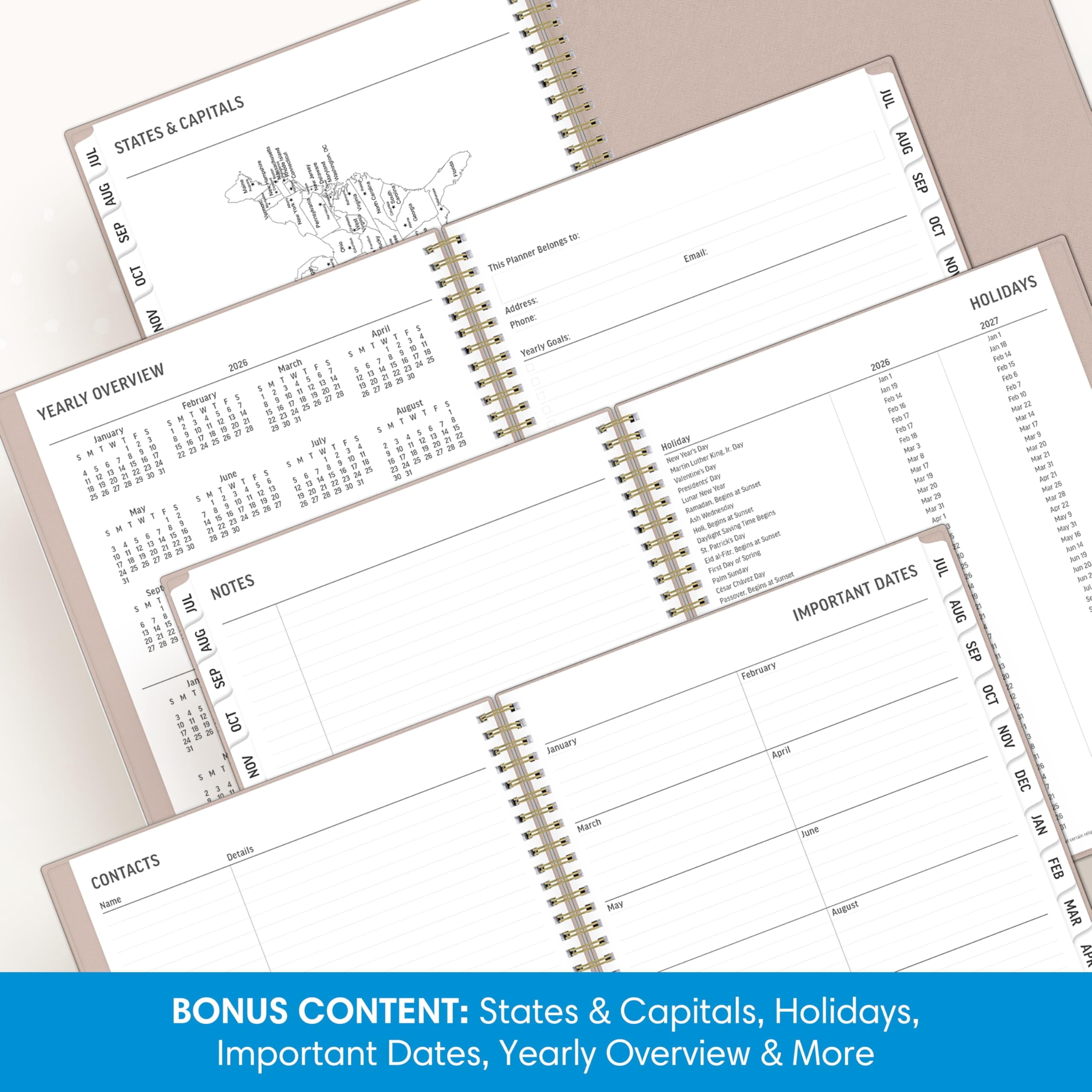 Blue Sky 2026-2027 Large Print Weekly and Monthly Academic Year Planner Calendar, July 2026 - June 2027, 8.5" x 11", Flexible Cover, Wirebou - Image 5