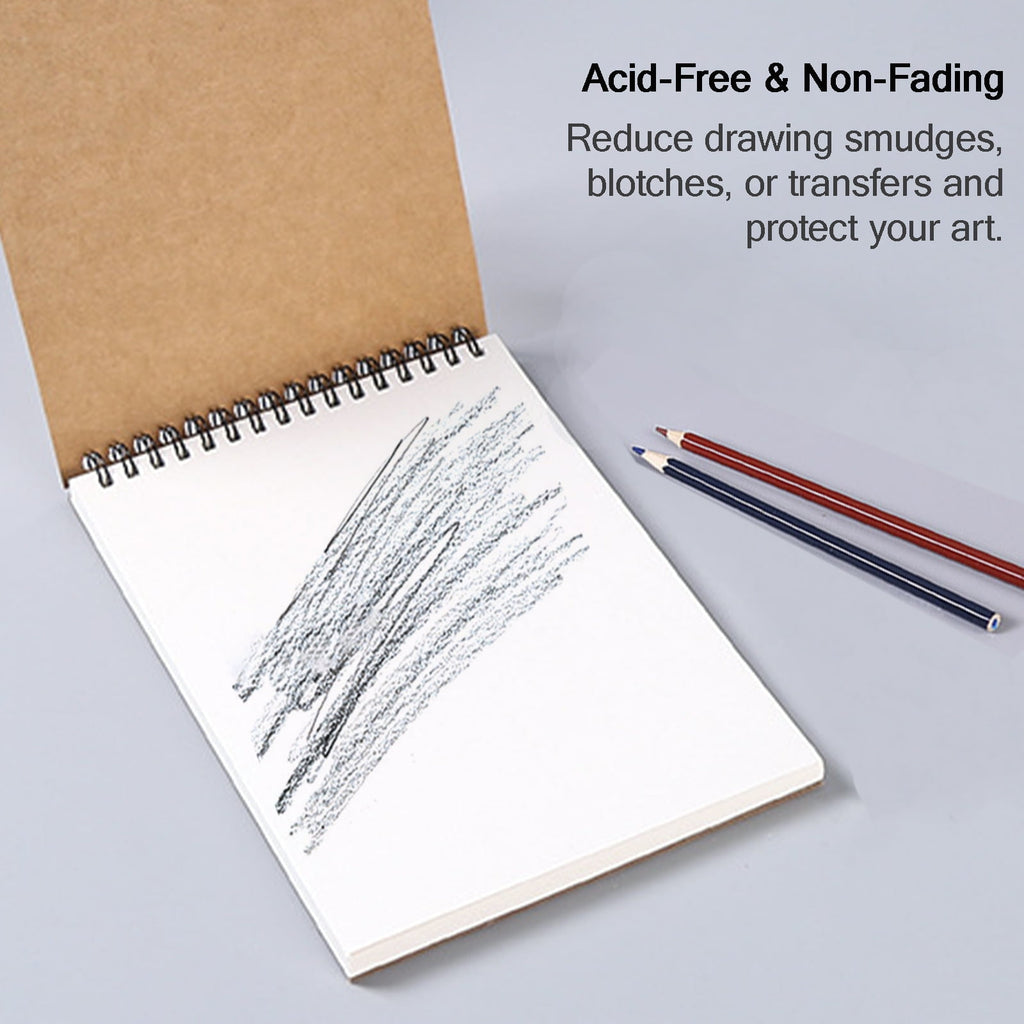 9"x12" Sketch book 120gsm, 2 Pack Top Spiral Bound Sketch Pad for Drawing, Acid-Free Paper 60 Sheets A4 Art Sketchbook Pad for Beginners Adu - Image 2