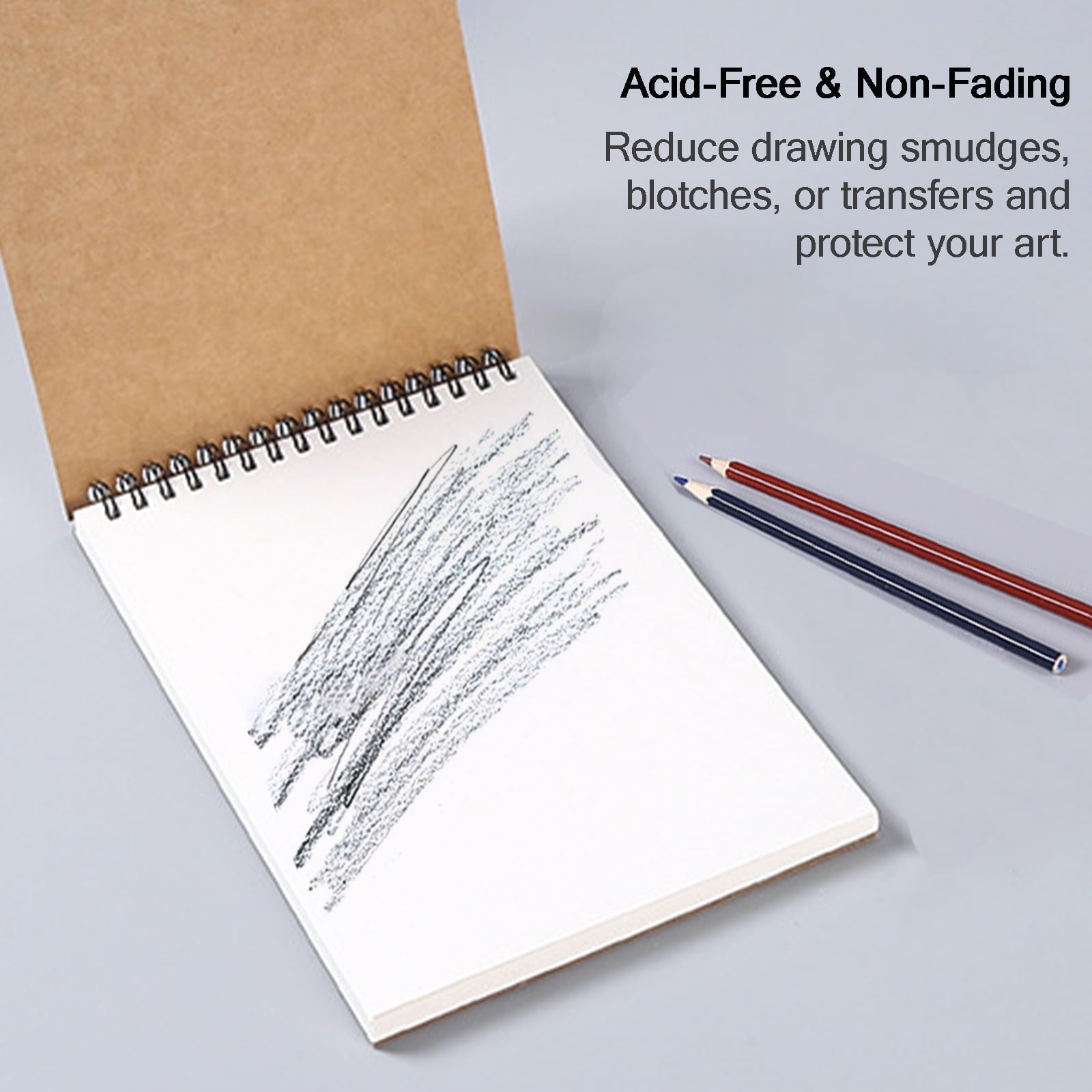 9"x12" Sketch book 120gsm, 2 Pack Top Spiral Bound Sketch Pad for Drawing, Acid-Free Paper 60 Sheets A4 Art Sketchbook Pad for Beginners Adu - Image 2