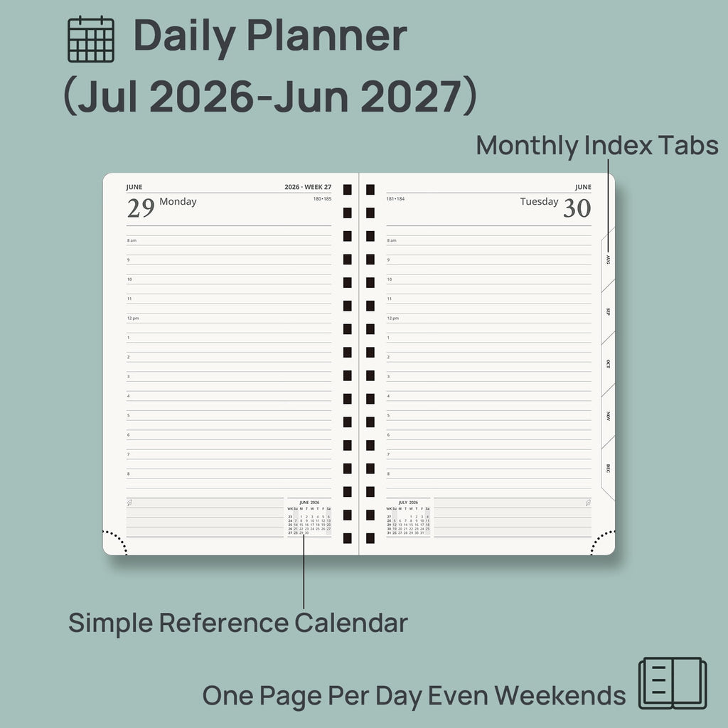 2026-2027 Daily Planner, 5.75" x 8.5", (Jul.26-Jun.27) Academic Calendar Book with One Page Per Day Planner, Spiral H... - Image 3