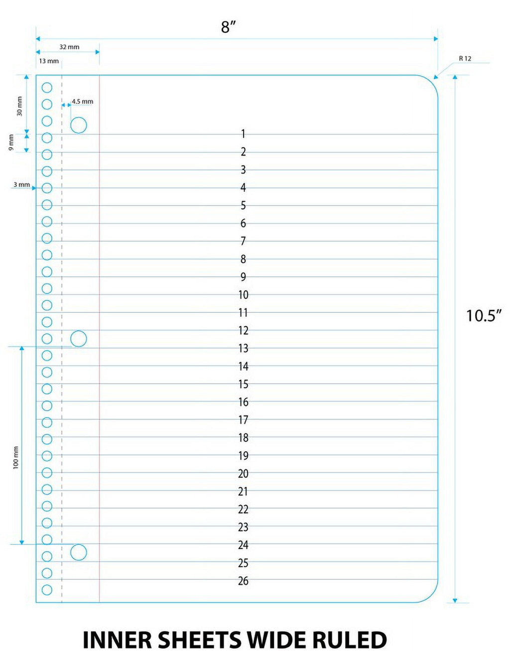 1-Subject Spiral Notebook, Wide Ruled, 80 Sheets, Multi-Color - Image 3