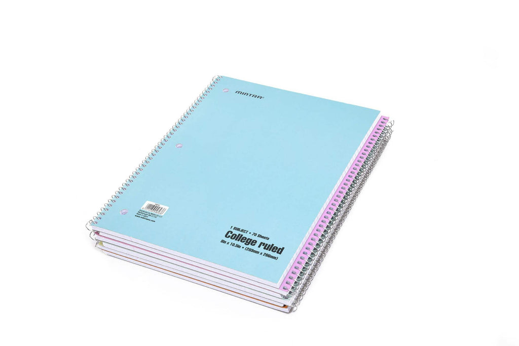 (04693) Spiral Notebooks Pastel College Ruled 6 Pack (70 Sheets) - Image 5