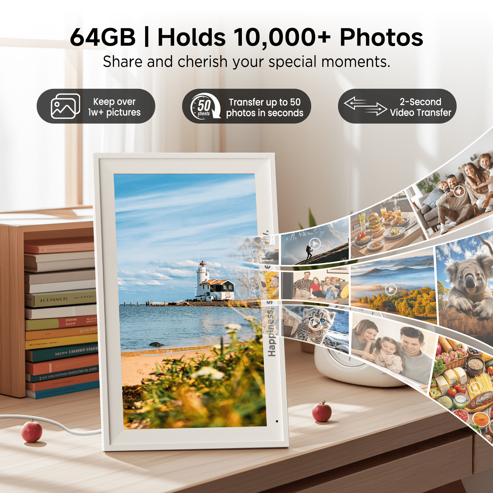 15.6-inch Smart Digital Calendar & 1080p Photo Frame, Wall Mount Family Schedule Organizer, Mother's Day Gift for Mom - Image 5