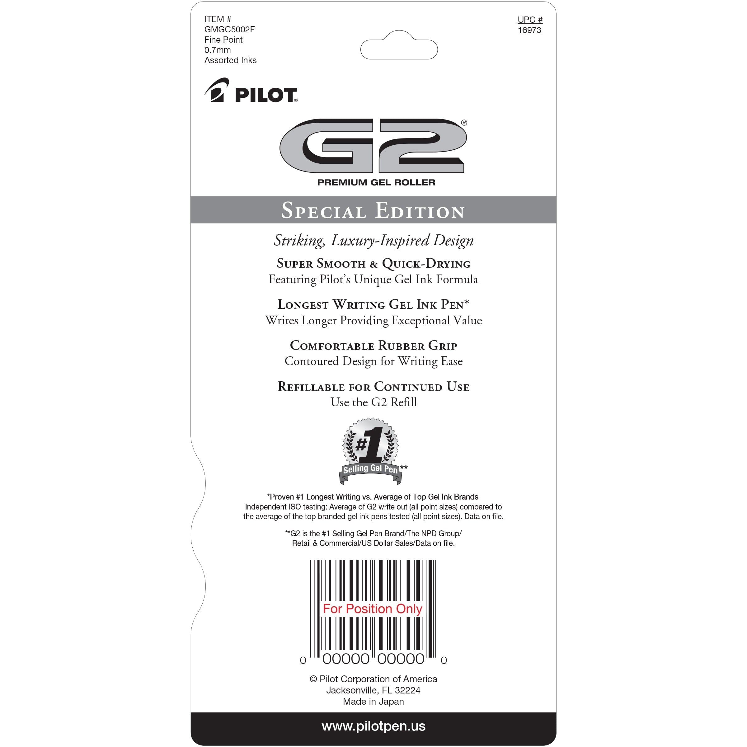 G2 Metal Gradation Collection Premium Gel Ink Pen, Fine Point, Black, Blue, Red Ink, 5 Count - Image 4