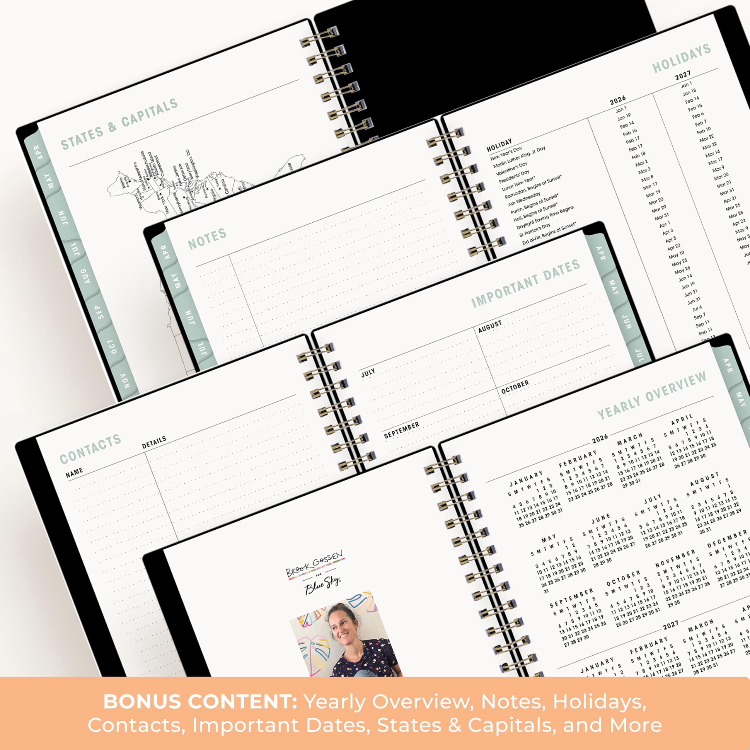 Brook Gossen 15 Month 2026-2027 Weekly and Monthly Academic Year Planner Calendar, April 2026 - June 2027, 5" x 8", F... - Image 5