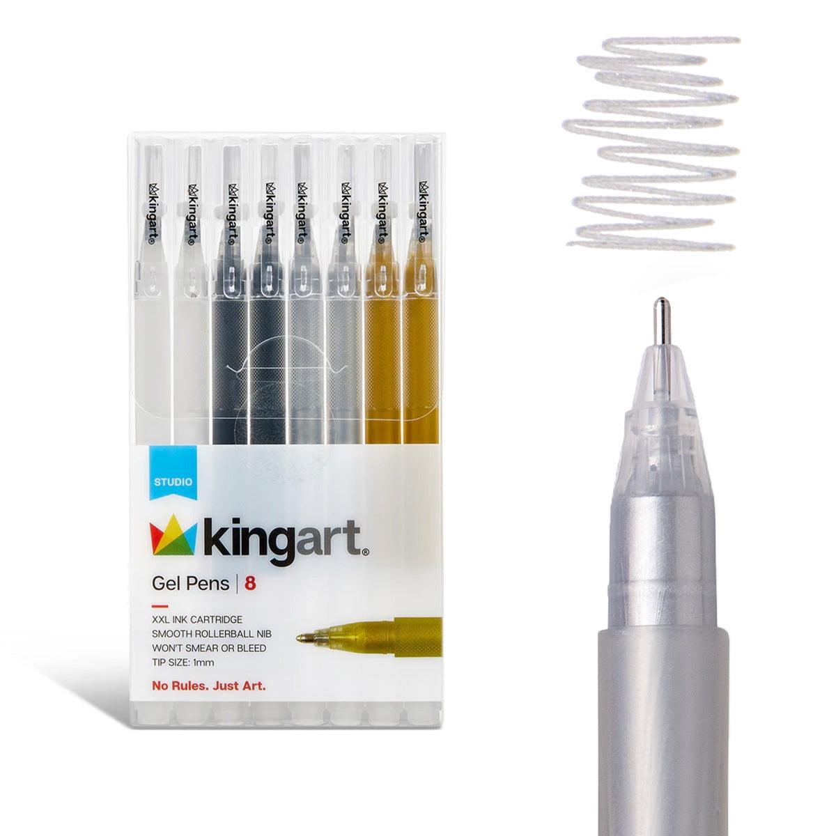6 PC. BIG INK GEL PENS 1. (GOLD, SILVER,WHITE)