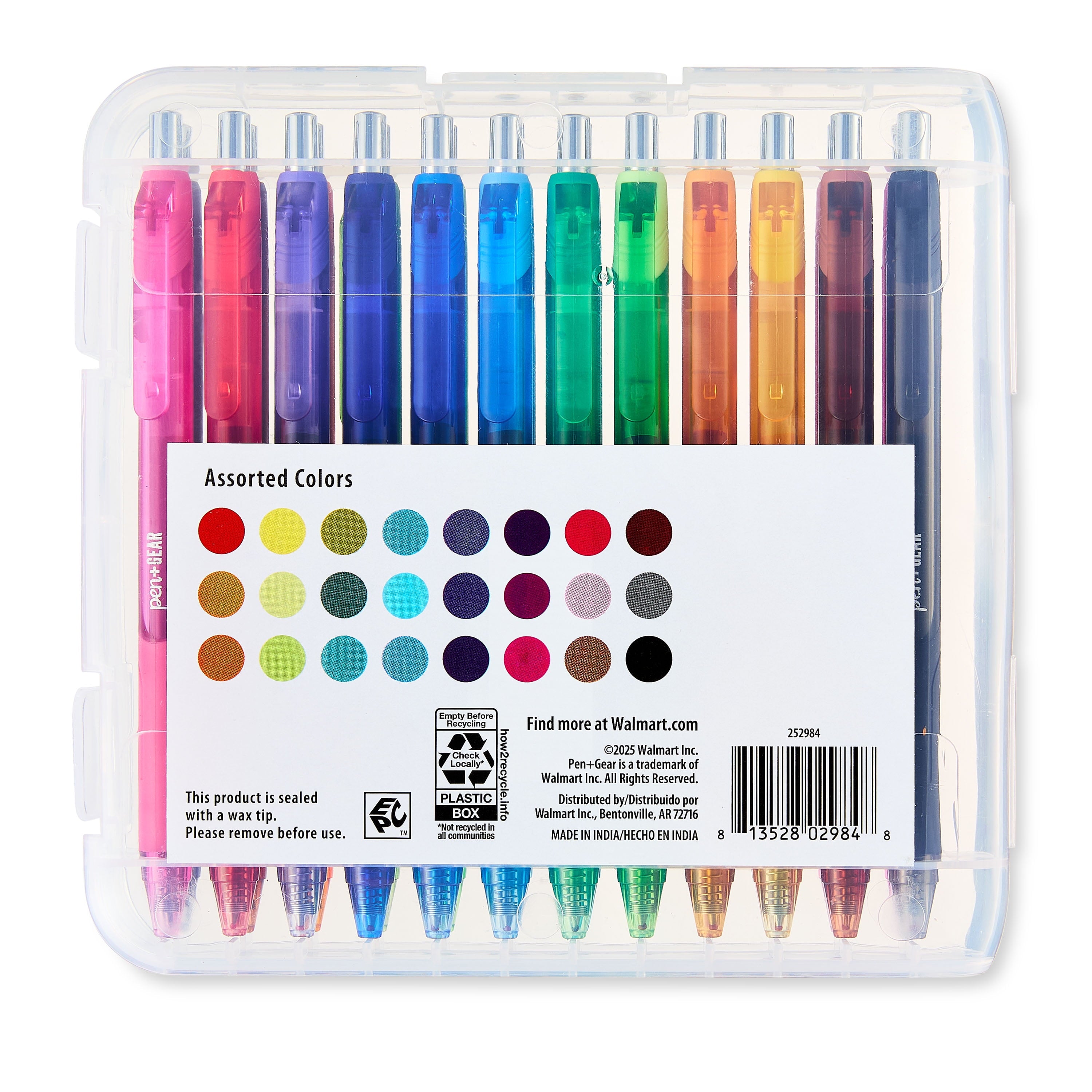 Retractable Gel Ink Pens, Medium Point, 0.7mm, Assorted Ink, 24Count - Image 2