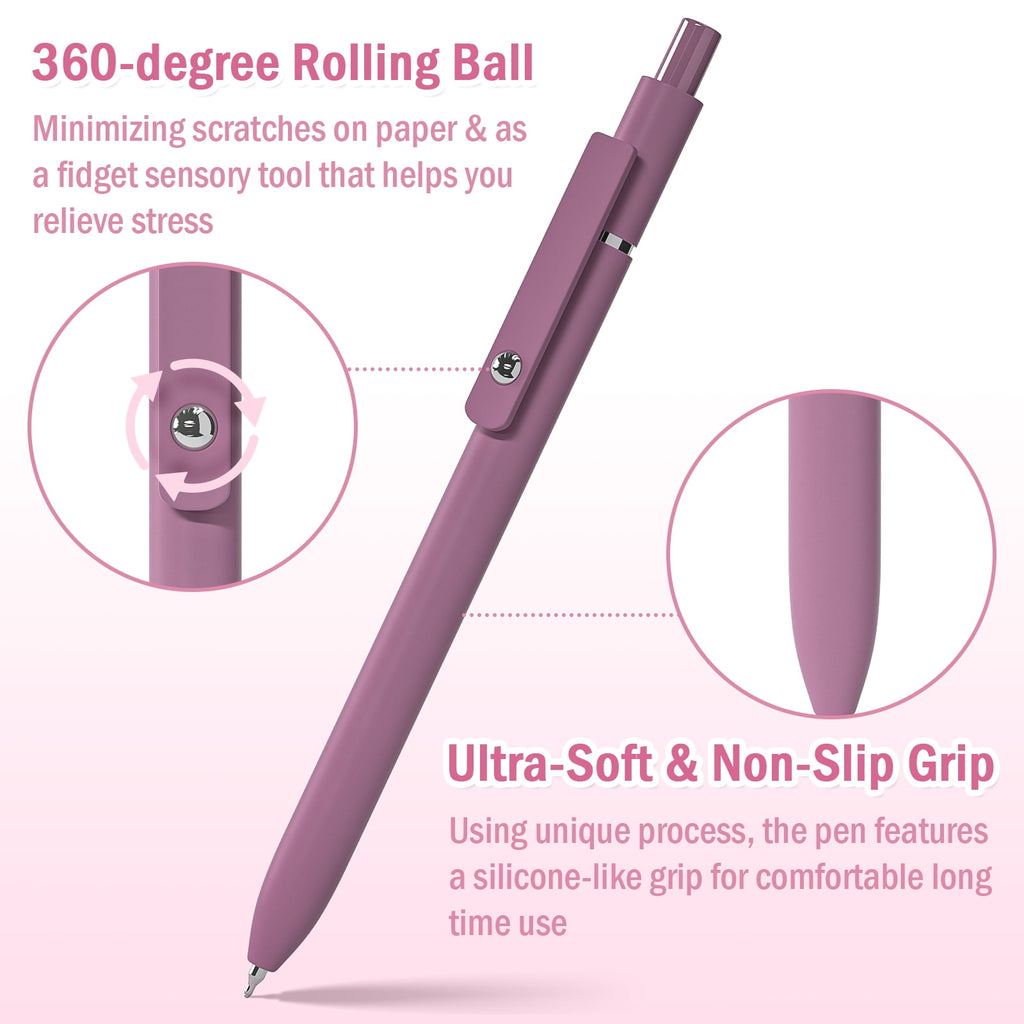 Retractable Gel Pens, 10 pcs Black Ink 0.5mm Fine Point Pen Set, Quick-drying Smooth Writing Aesthetic Journal Pens f... - Image 6