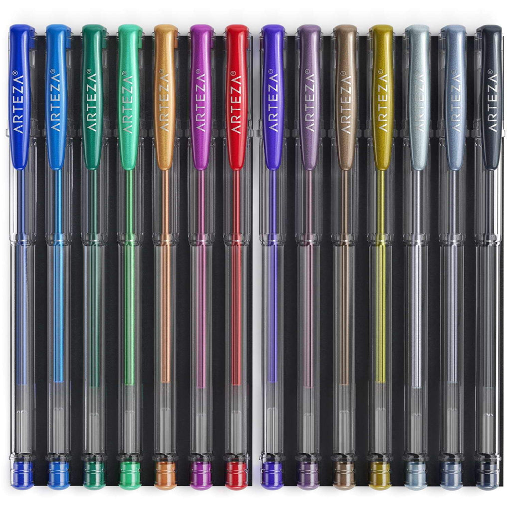 Gel Ink Pens, Metallic, Set of 14 - Image 2