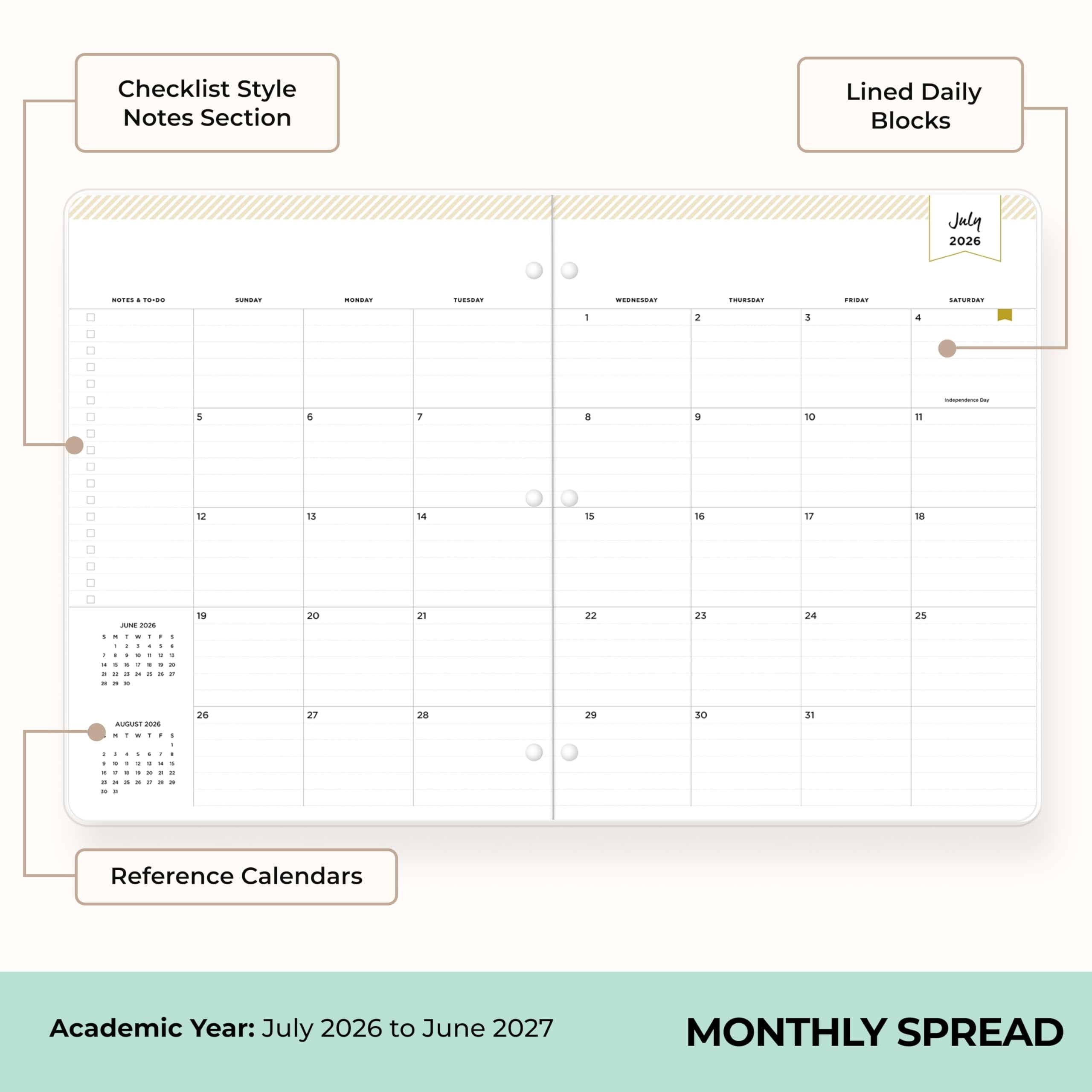 Day Designer 2026-2027 Monthly Academic Year Planner Calendar, July 2026 - June 2027, 8.5" x 11", Flexible Cover, Sta... - Image 3