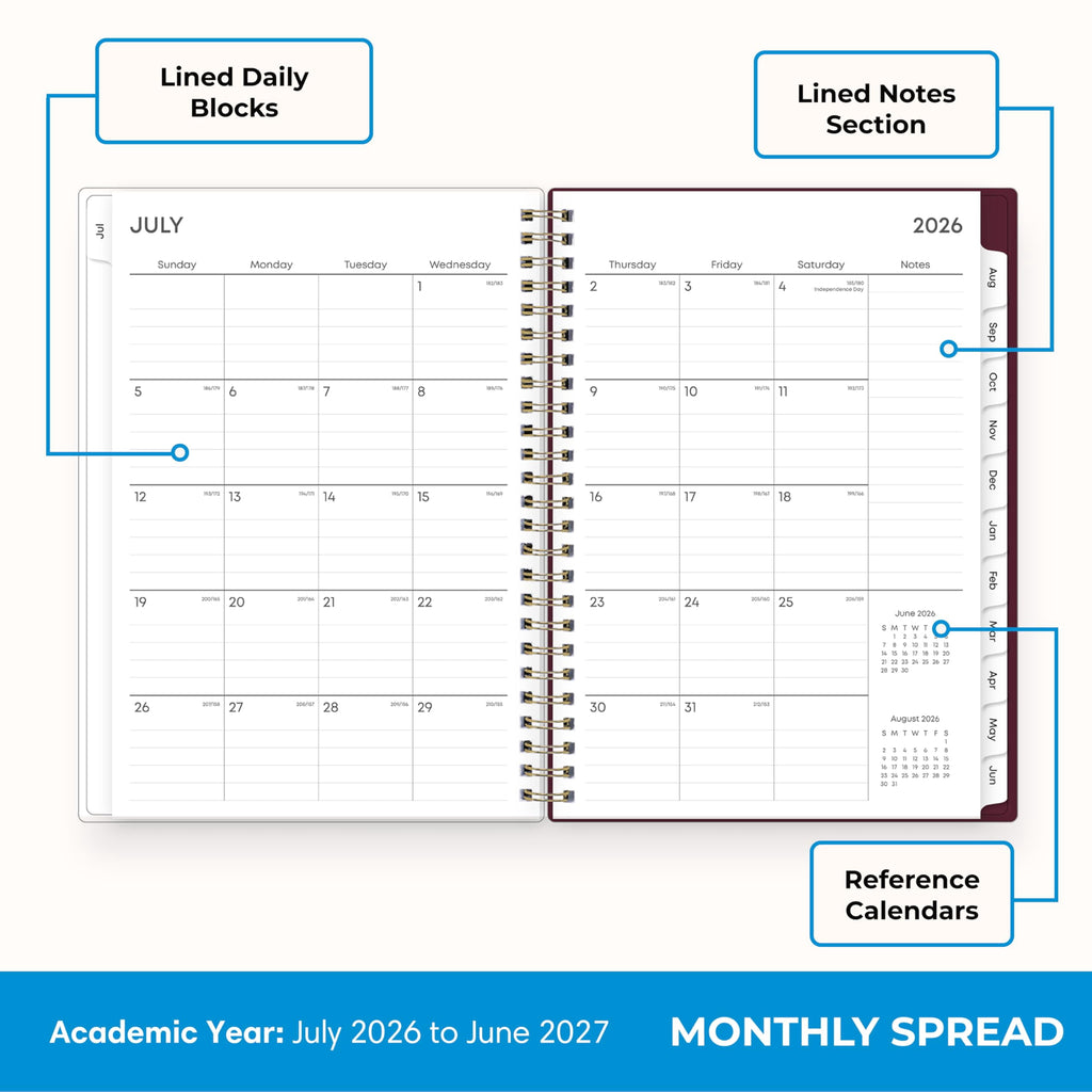 2026-2027 Weekly and Monthly Academic Year Planner Calendar, July 2026 - June 2027, 5.875" x 8.625", Flexible Pocket ... - Image 4