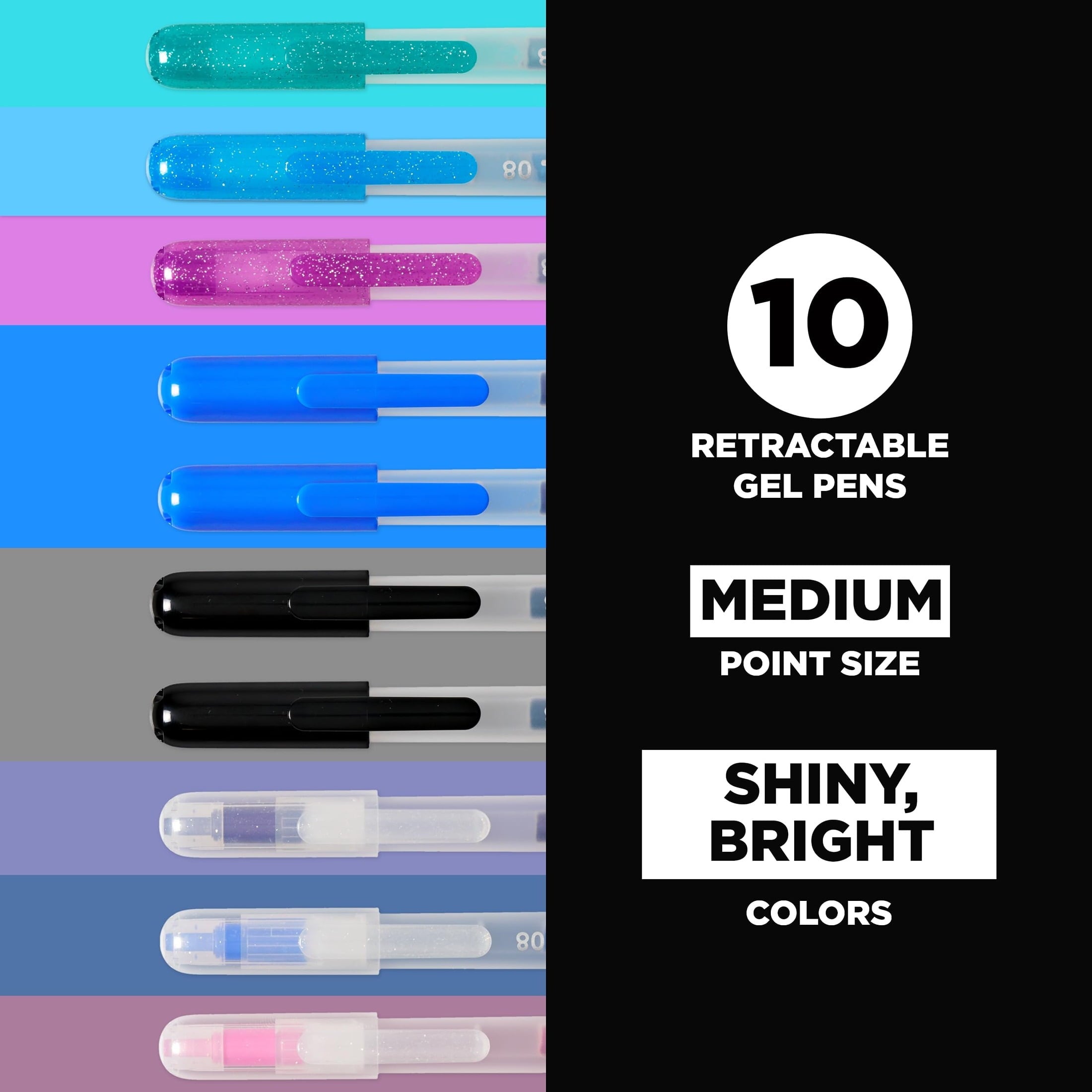 Sakura Gelly Roll Retractable Gel Pens Colored - Sparkle Color Set - Art Gifts, Holiday Gifts & DIY Projects - Medium Point - With Glitter, - Image 2