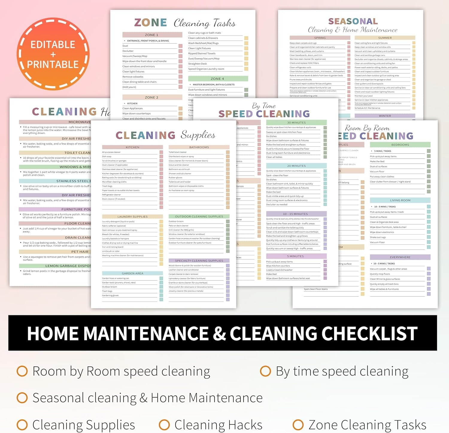 for Adults Women, Schedule and Checklist Notebook, and Organizing , Daily Weekly Monthly Schedule Household Checklist - Image 3