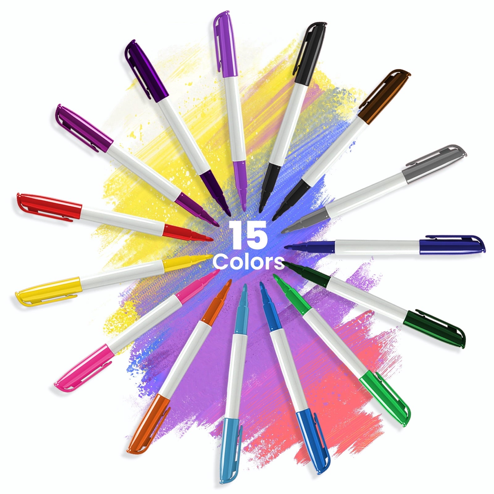 Permanent Markers, Fine & Ultra Fine Tip (60 Count), Assorted Colors Marker Set for Writing, Drawing, Poster, School ... - Image 2