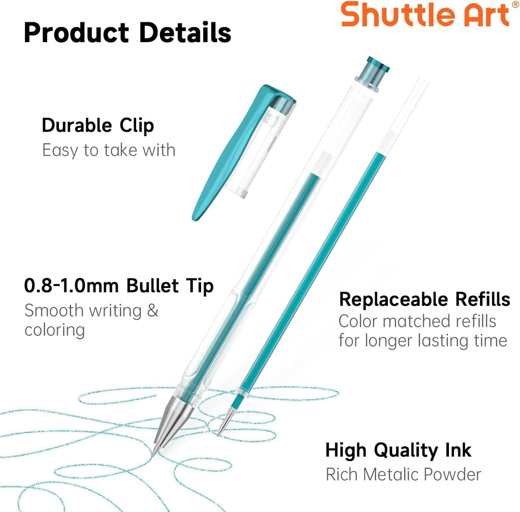 Metallic Gel Pens, 50 Pack - Image 4