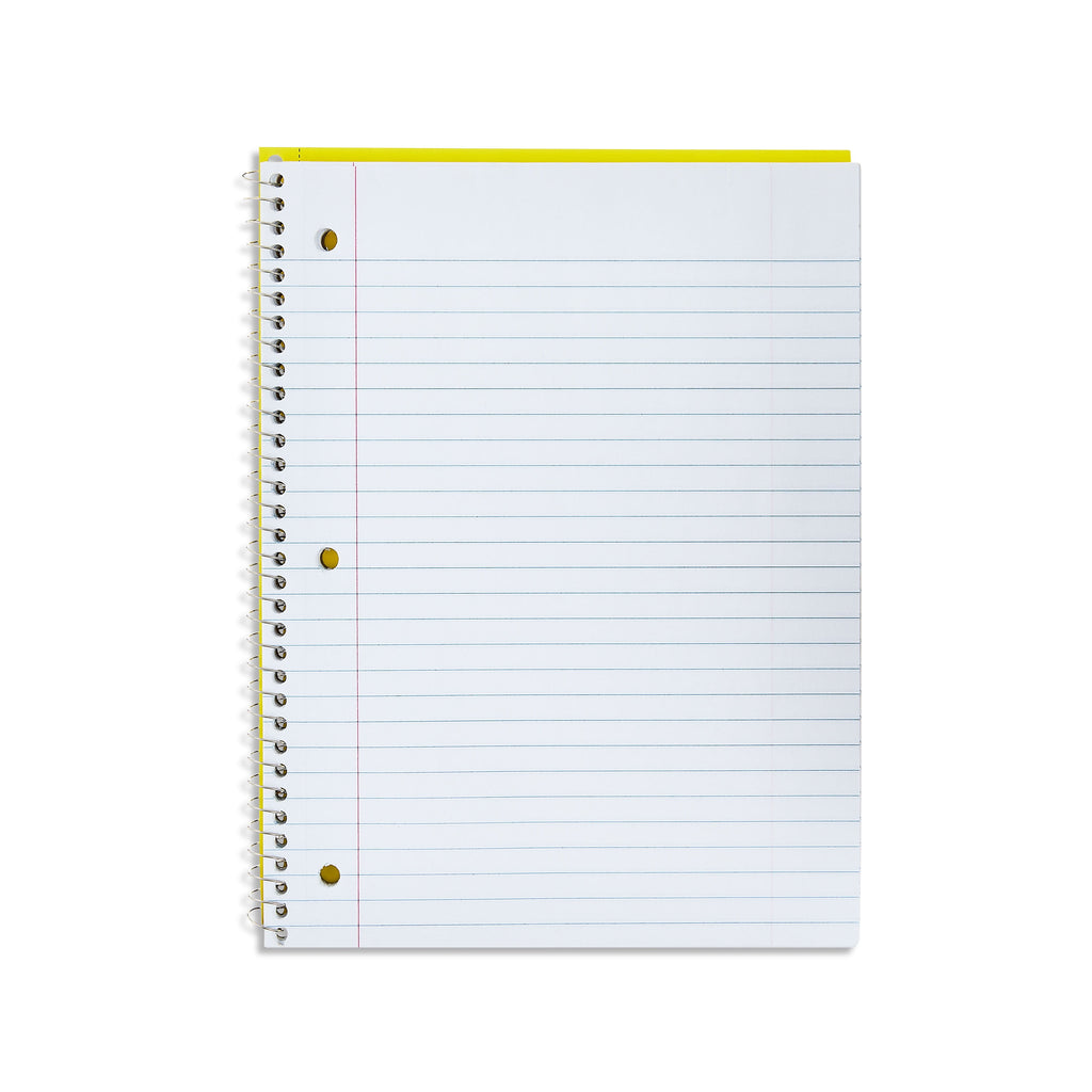 (12 pack) Wide Rule 1 Subject Notebook, 8” x 10.5”, Yellow, 70 Sheets, New - Image 3