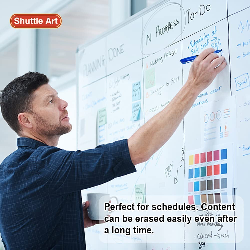 Wet Erase Markers, 10 Colors 1mm Fine Tip Smudge-Free Markers, Use on Laminated Calendars, Overhead Projectors, Sched... - Image 5