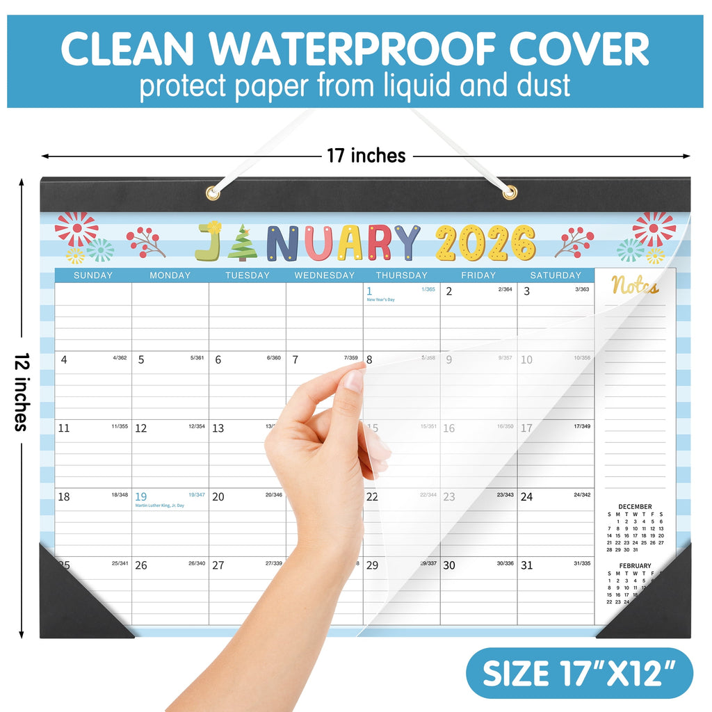 Deli 2026 Desk Calendar, 12 Months, 17" x 12", Thick Paper with Julian Dates and Block for New Year and Christmas Presents, Monthly  planner - Image 4