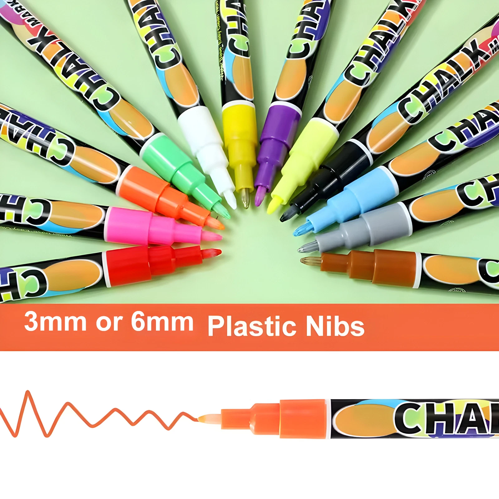 Liquid Chalk Markers Pens - 24 Colors Washable & Wet Erase Neon Chalk Makers for Blackboard, Chalkboard Signs, Glass ... - Image 6