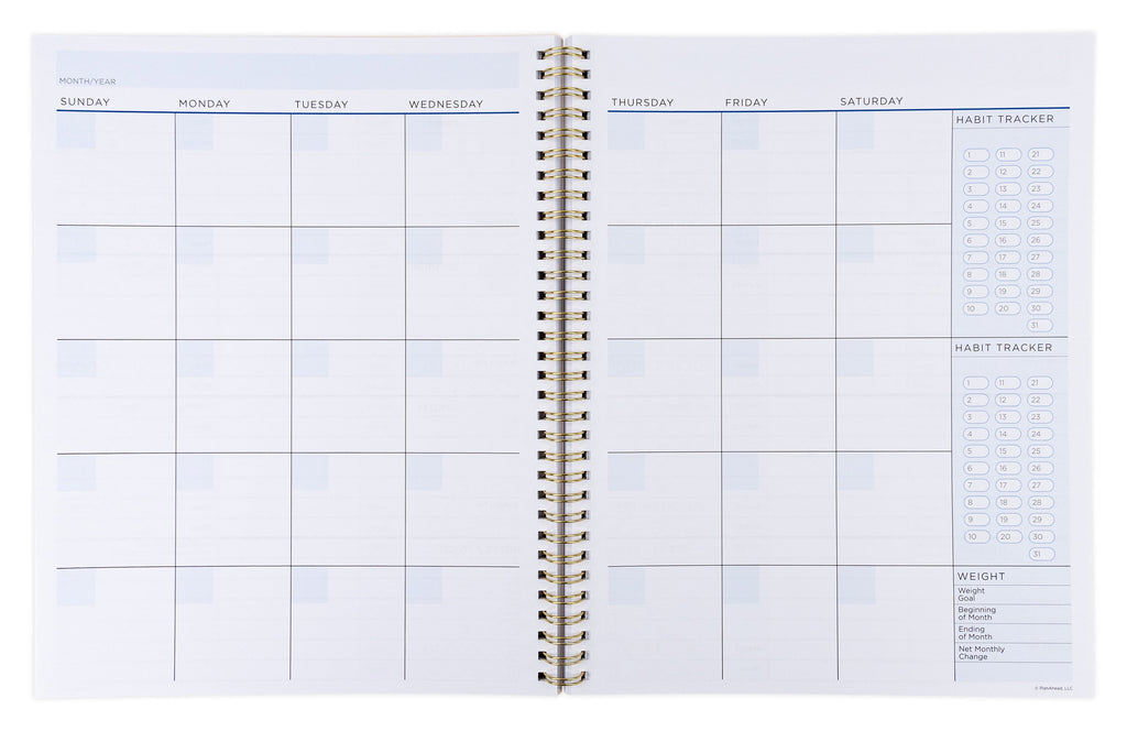 Monthly Weekly Planner Fitness Large (9 x 11) 12 Month Undated - Image 4