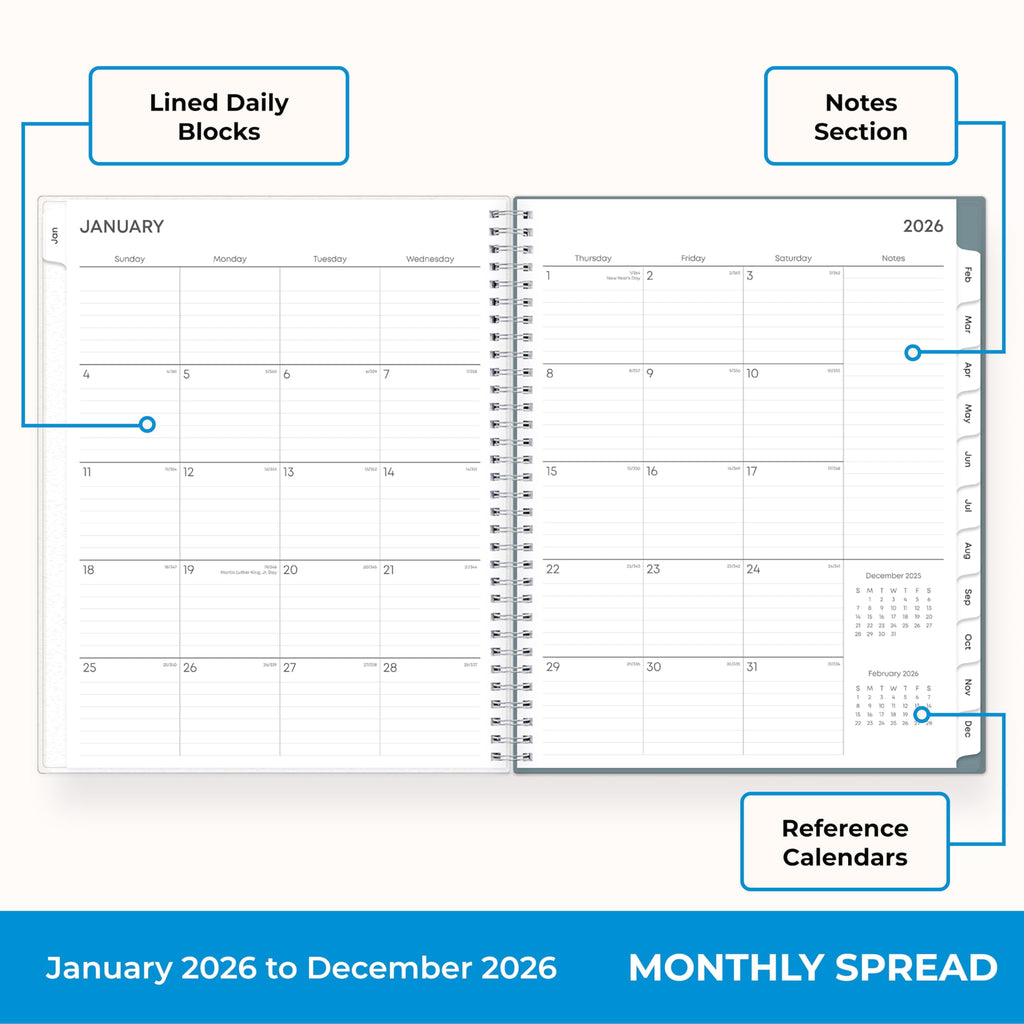 Blue Sky 2026 Weekly and Monthly Planner Calendar, January 2026 - December 2026, 8.5" x 11", Flexible Frosted Cover, Laminated Tabs, Durable - Image 4