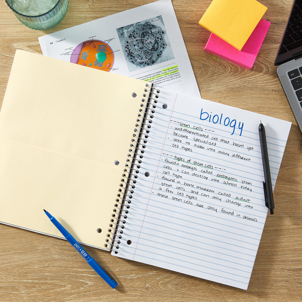 (2 pack) Wide Ruled 3-Subject Poly Notebook, Black, 8.5" x 10.5", 120 Sheets - Image 3