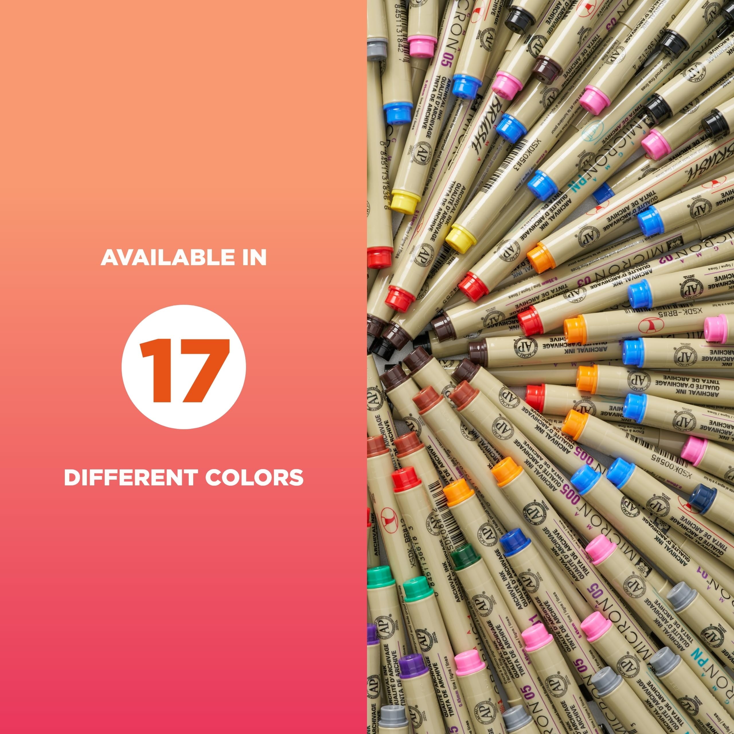 Sakura Pigma Micron Fineliner Pens - Archival Black and Colored Ink Pens - For Writing, Drawing, or Journaling - Black and Colored Ink - 005 - Image 6