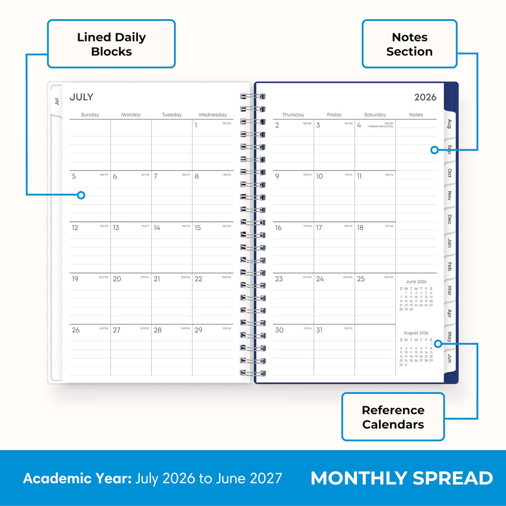 Blue Sky 2026-2027 Weekly and Monthly Academic Year Planner Calendar, July 2026 - June 2027, 5" x 8", Flexible Cover, Wirebound, Laminated T - Image 4