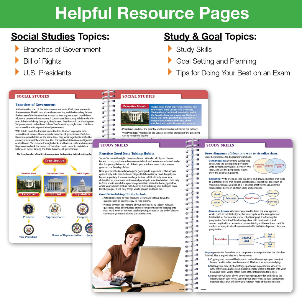 Dated Middle School or High School Student Planner for Academic Year 2025-2026, Ruler/Bookmark and Planning Stickers ... - Image 3