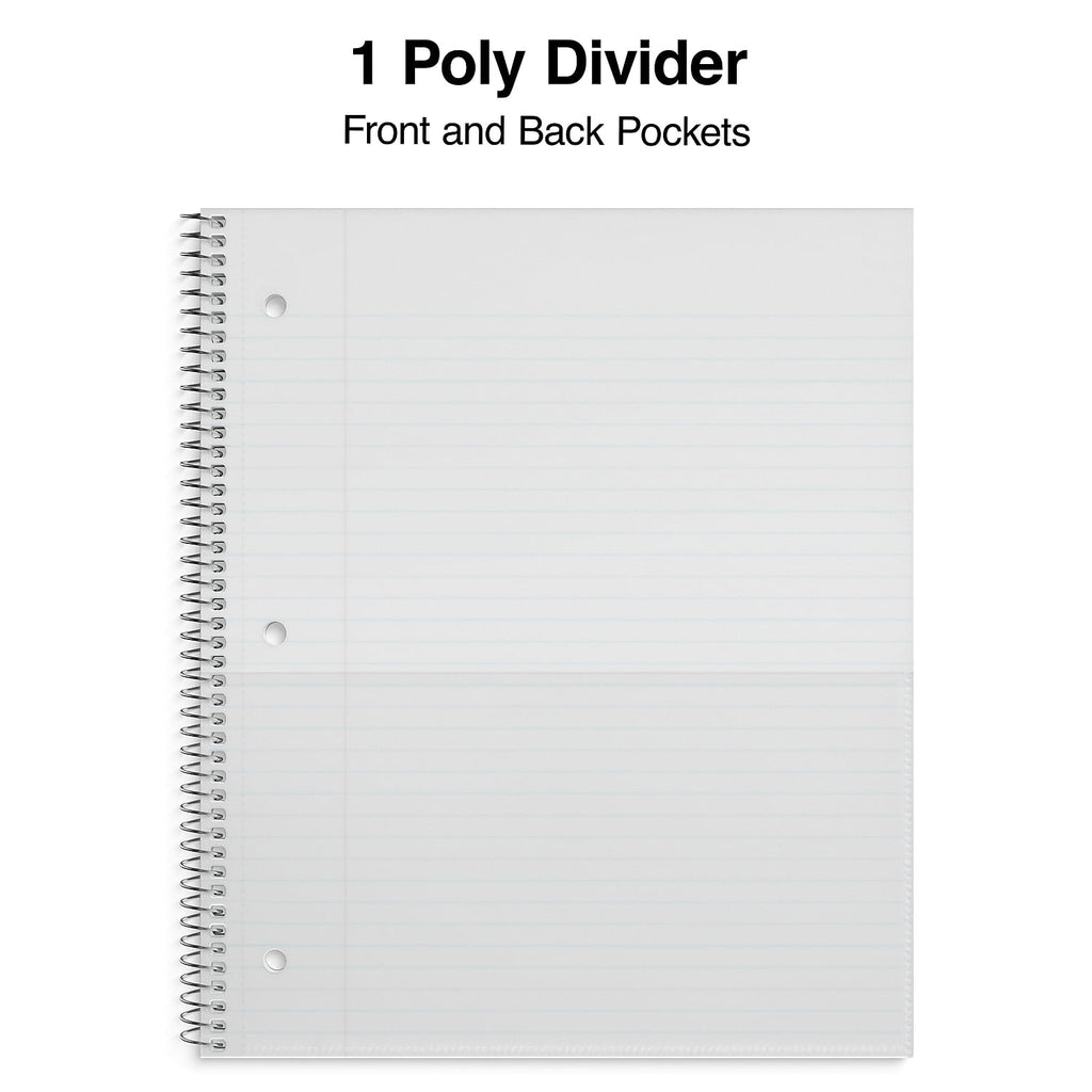 Durable Poly Cover 1 Subject Notebook College Ruled 8-1/2" x 11" Pink /51448 - Image 3