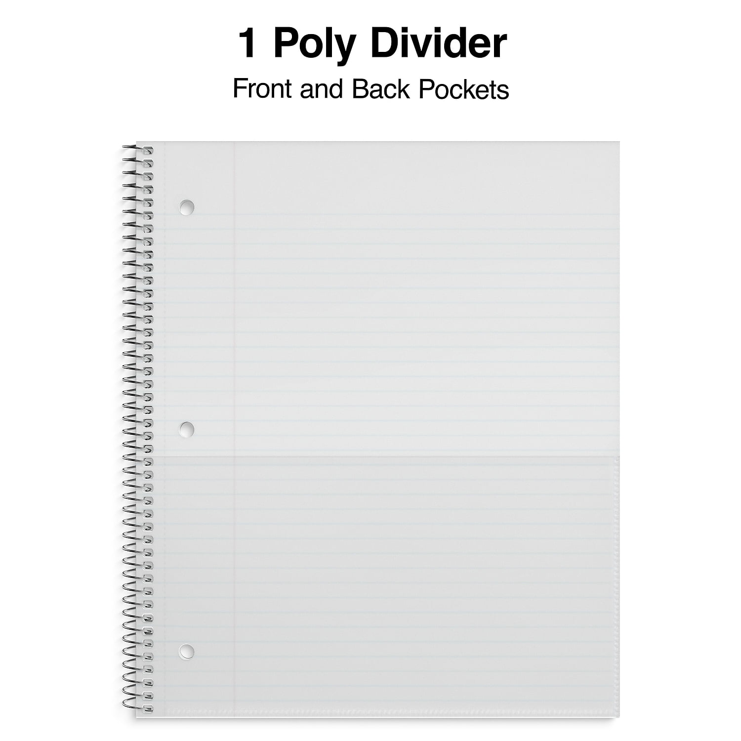 Durable Poly Cover 1 Subject Notebook College Ruled 8-1/2" x 11" Pink /51448 - Image 3