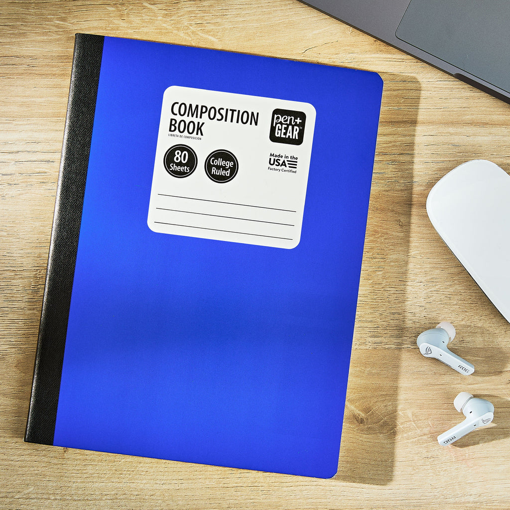 Composition Book, 7.5" x 9.75", Blue, 80 Sheets, New - Image 2